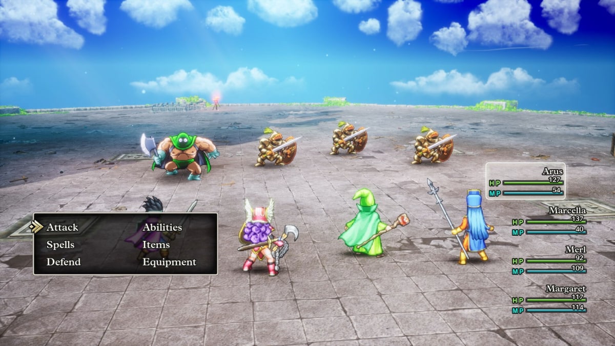 Dragon Quest III HD-2D Remake battle menu screenshot