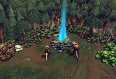 A new Storm Water Geyser feature in the Against the Storm Rainpunk update