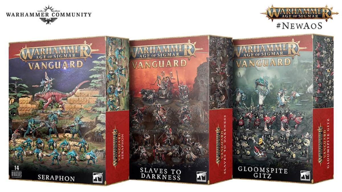 Age of Sigmar Vanguard boxed sets.