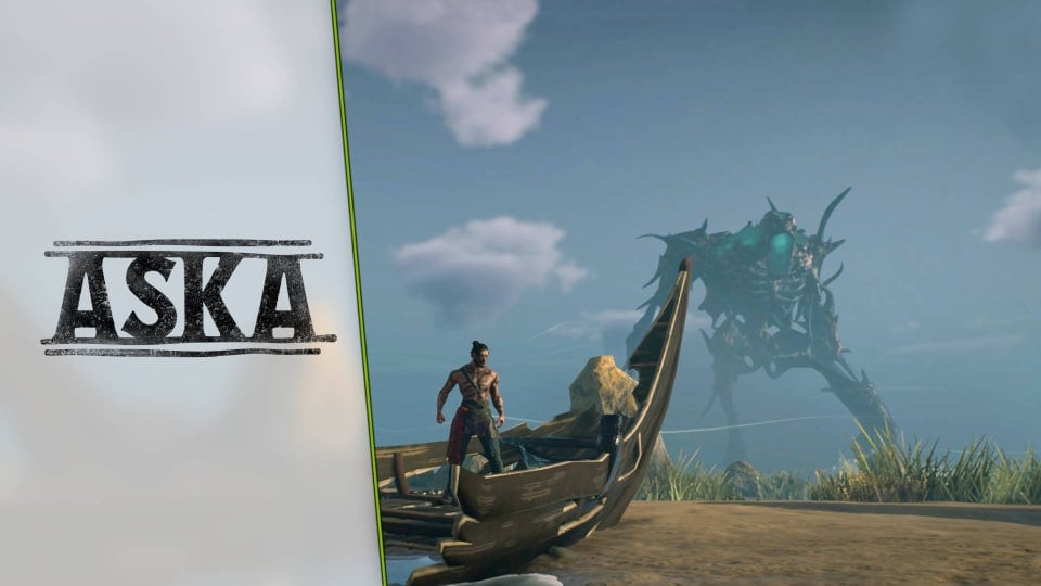 Aska Guide - Cover Image Player Character Standing in the Crashed Boat on the Beach