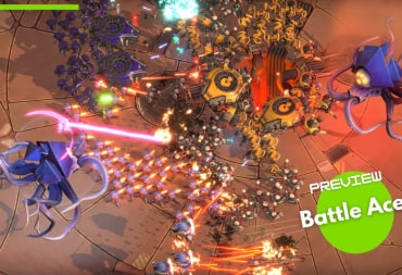 Two large armies crash in the middle of the screen with bullets, lasers, and missiles flying everywhere.