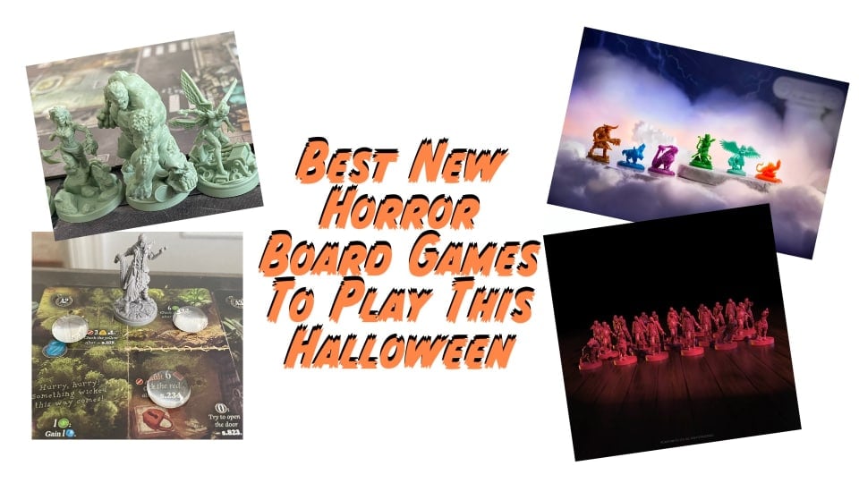 The Best New Horror Board Games To Play This Halloween, depicting images from multiple scary board games.