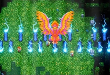 Players battling a bird boss in Core Keeper 1.0