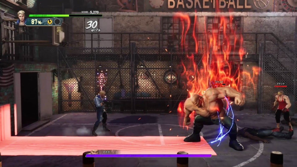 The player taking on a boss in Double Dragon Revive