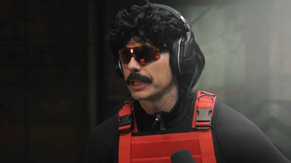 A close-up shot of Dr. Disrespect, representing his firing from Midnight Society