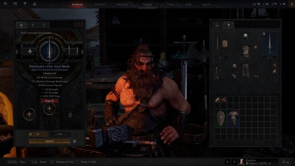 Image of the Blacksmith in Dungeonborne With His Hands on His Hips