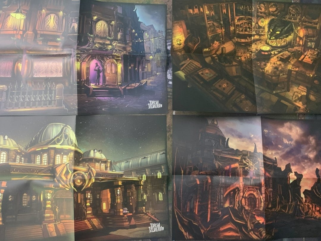 A screenshot of map artwork for four taverns from Epic Encounters: Local Legends