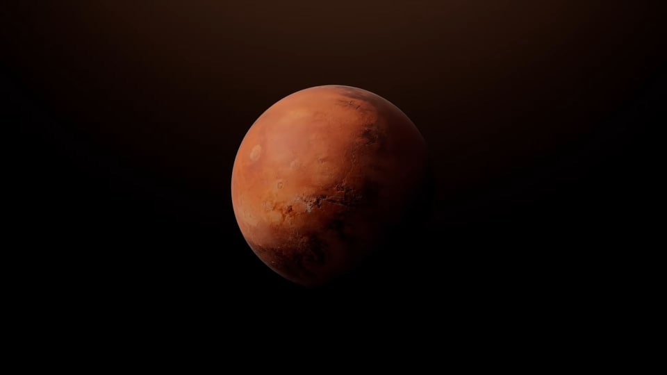 Mars in space from Fort Solis