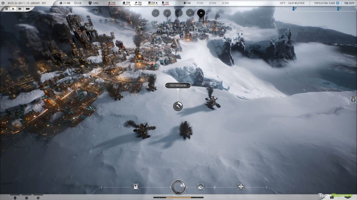 Icebreaking to make new places to create districts in Frostpunk 2