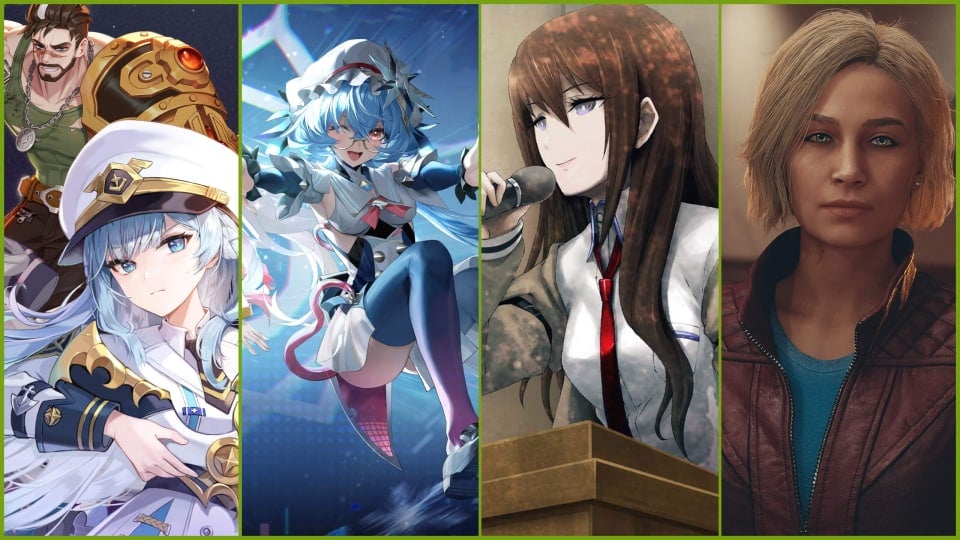 Characters from Second Wave, Tower of Fantasy, Steins;Gate, and Starfield, representing this week's gaming business news roundup