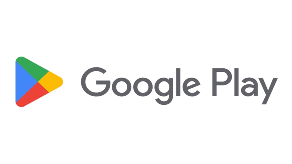 The Google Play logo against a white background