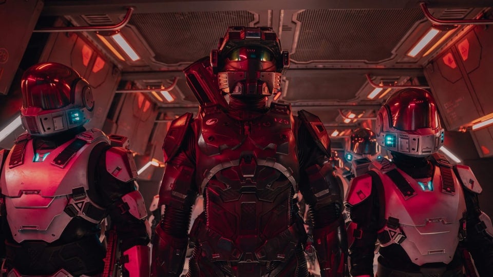 Three characters in armor in the Halo series, which has been canceled after two seasons