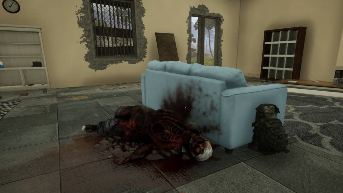 How to Get a Backpack in Vorax - Cover Image a Backpack Next to a Dead Body on the Floor of the Manor House