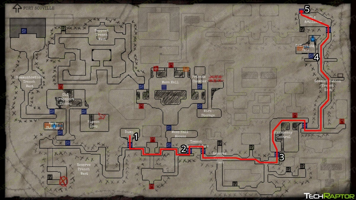 Chapter 2 Support Trench Map Torch Flashlight Path Highlighted in Conscript