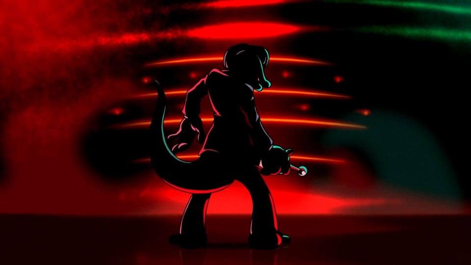 A silhouette of Gex, shown during a trailer in the Limited Run Games showcase