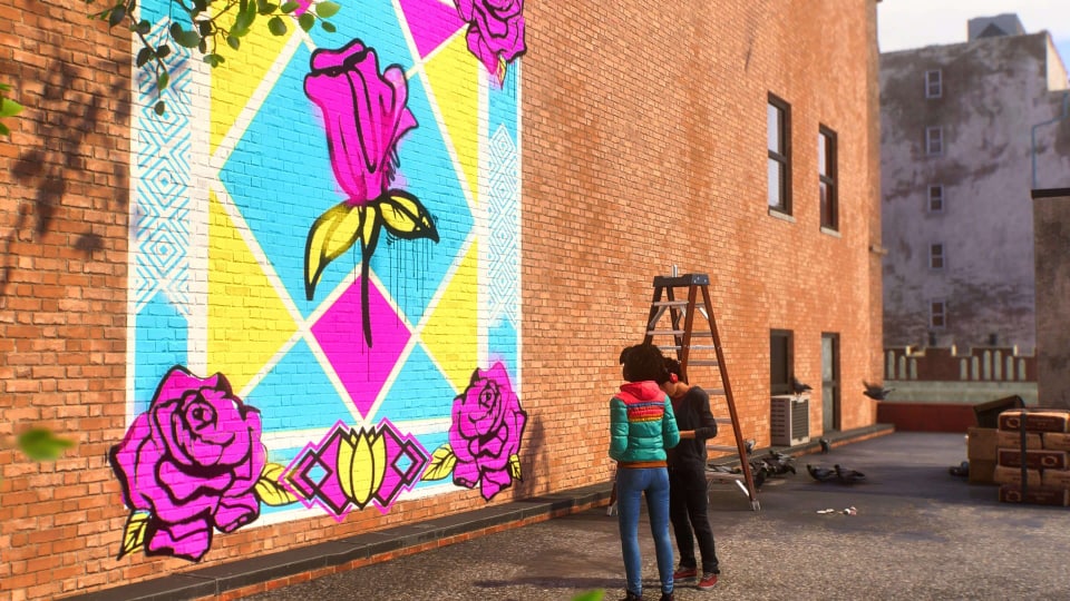 Hailey and Kayla in the Spider-Man 2 side mission Graffiti Trouble 