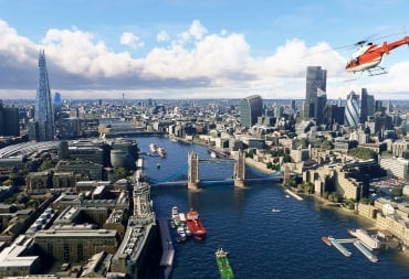 A helicopter flying over London in Microsoft Flight Simulator World Update 17