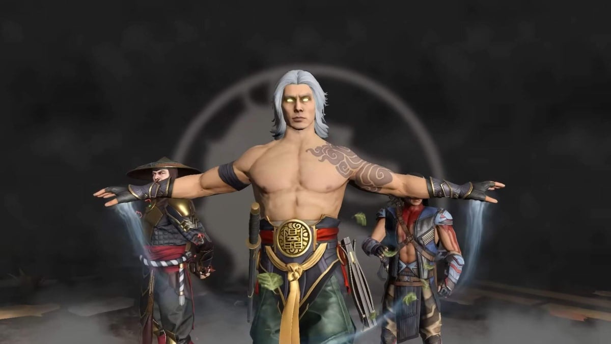 A shot of Fujin and two other characters in the NetherRealm game Mortal Kombat Mobile