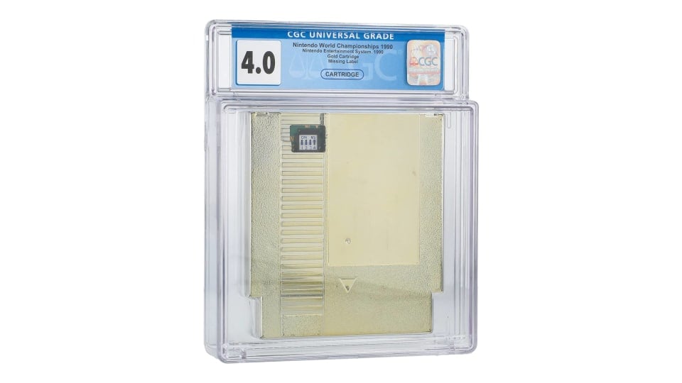 The Nintendo World Championships cartridge being auctioned off on Goldin