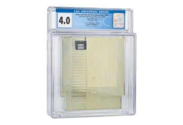 The Nintendo World Championships cartridge being auctioned off on Goldin