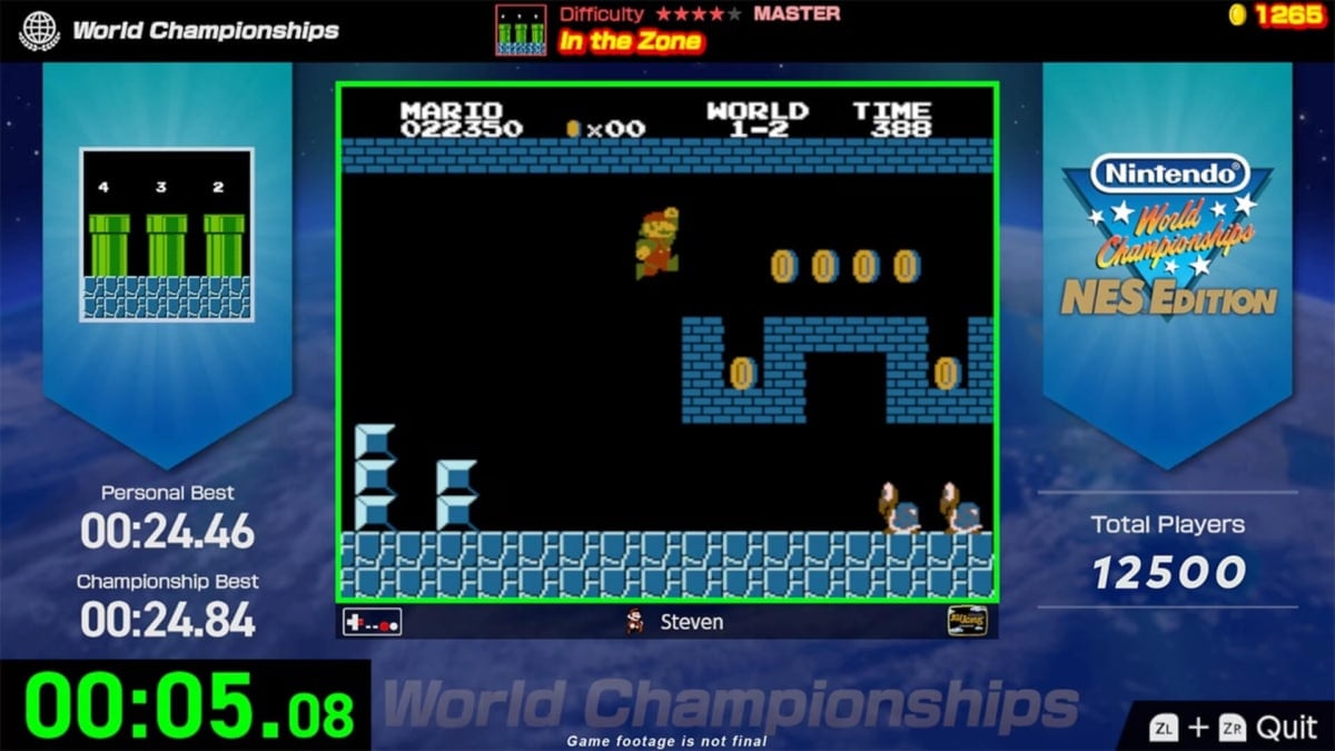 A shot of Mario jumping in the new Switch game Nintendo World Championships: NES Edition