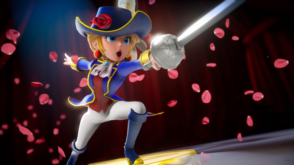 Peach as a swordfighter in the Nintendo and Good-Feel game Princess Peach: Showtime!