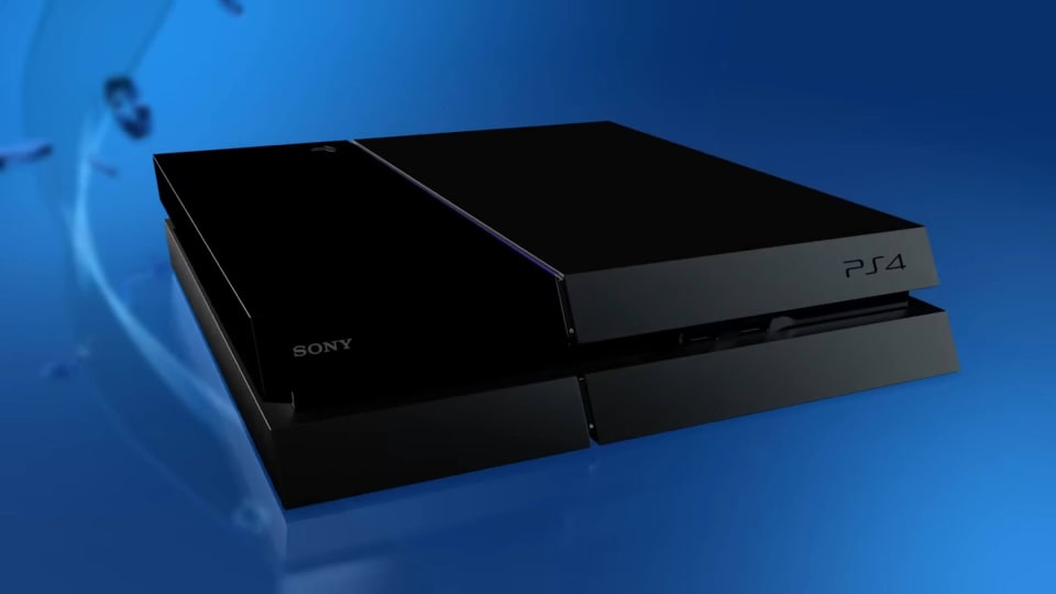 The original PS4 against a blue background