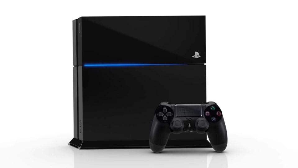 A shot of the original PS4 against a white background