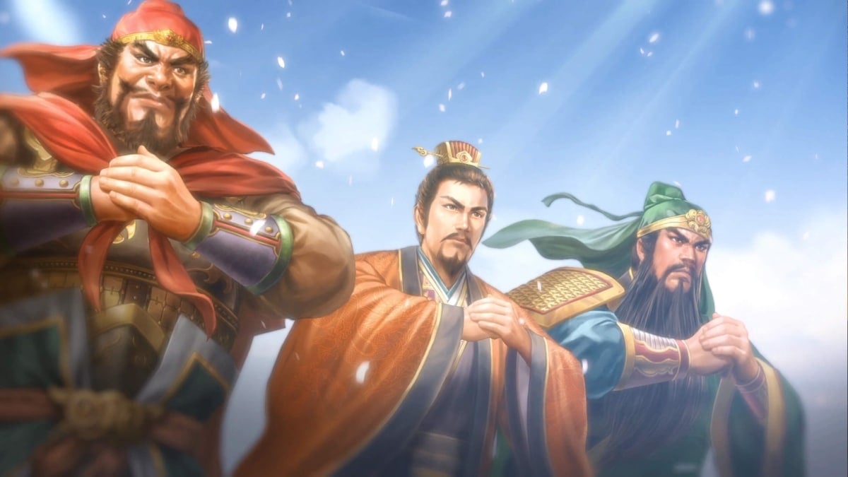 Liu Bei, Guan Yu, and Zhang Fei in Romance of the Three Kingdoms 8 Remake artwork