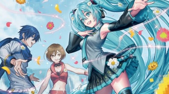 Artwork of Hatsune Miku in the card Song of Creation from Secret Lair Summer Superdrop 2024.