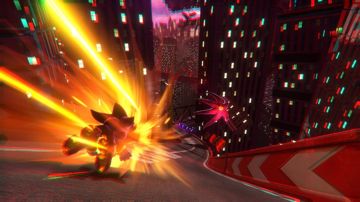 Shadow chases after Doom's Eye in Sonic x Shadow Generations