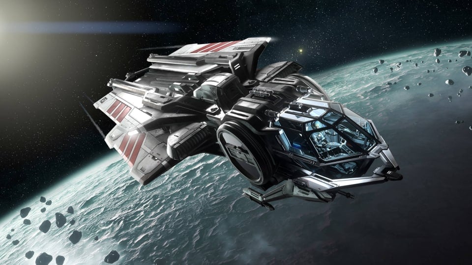 A ship flying in space in Cloud Imperium Games' Star Citizen