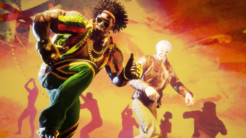 Dee Jay dancing in his character introduction in Street Fighter 6 World Tour mode.