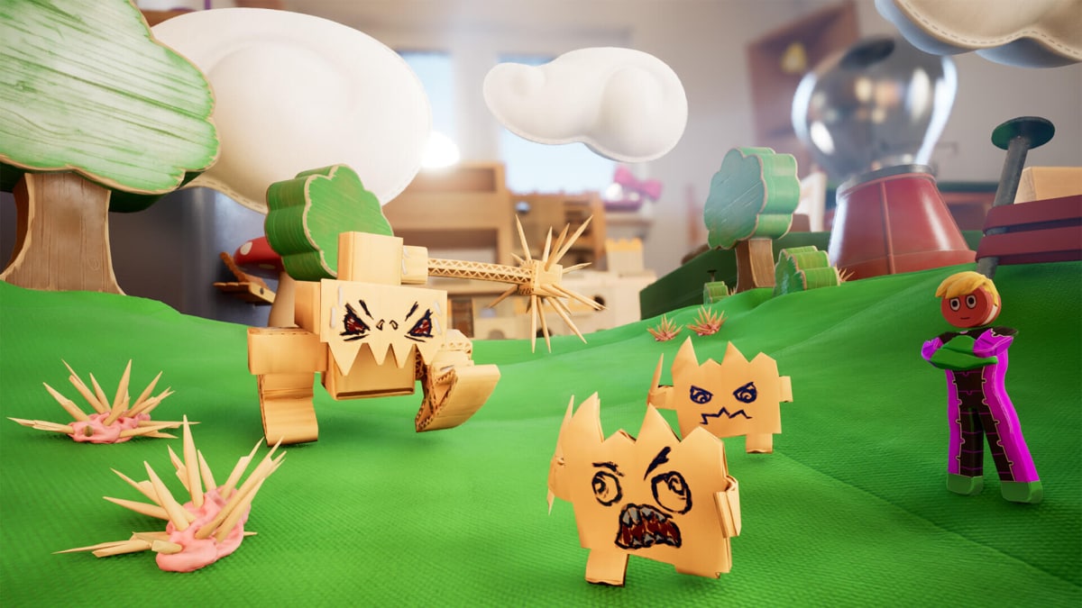 Cute-looking monsters made of cardboard in Supraworld