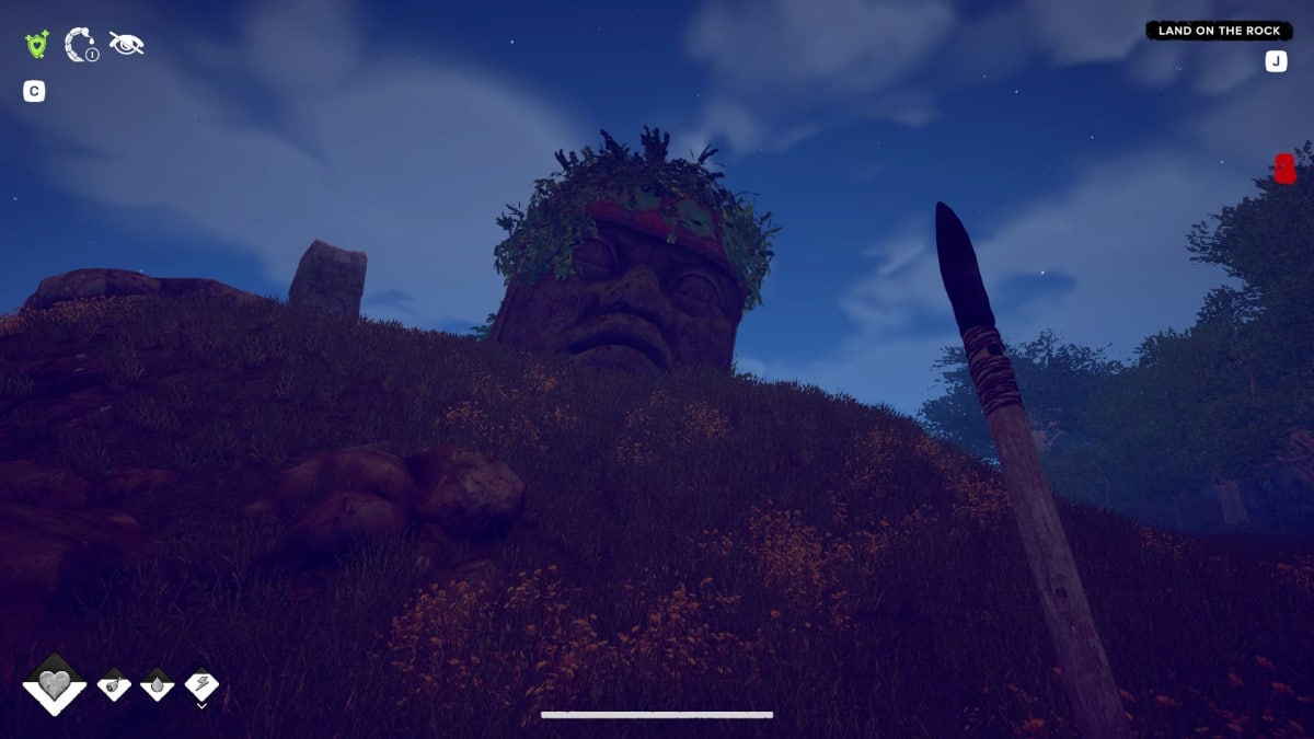 Island of Hope head statue.