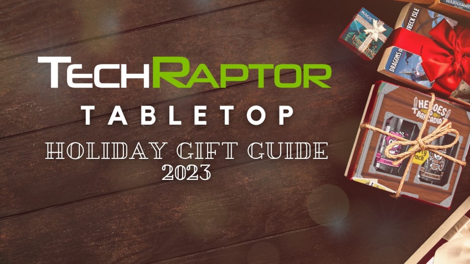 Our Tabletop Holiday Gift Guide header image, featuring multiple gifts against a holiday background.