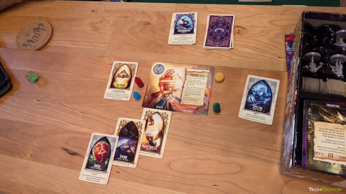 A character card with power ups and additional equipment