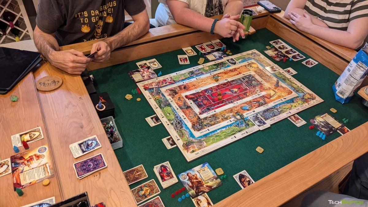 The Talisman game board near the end of play