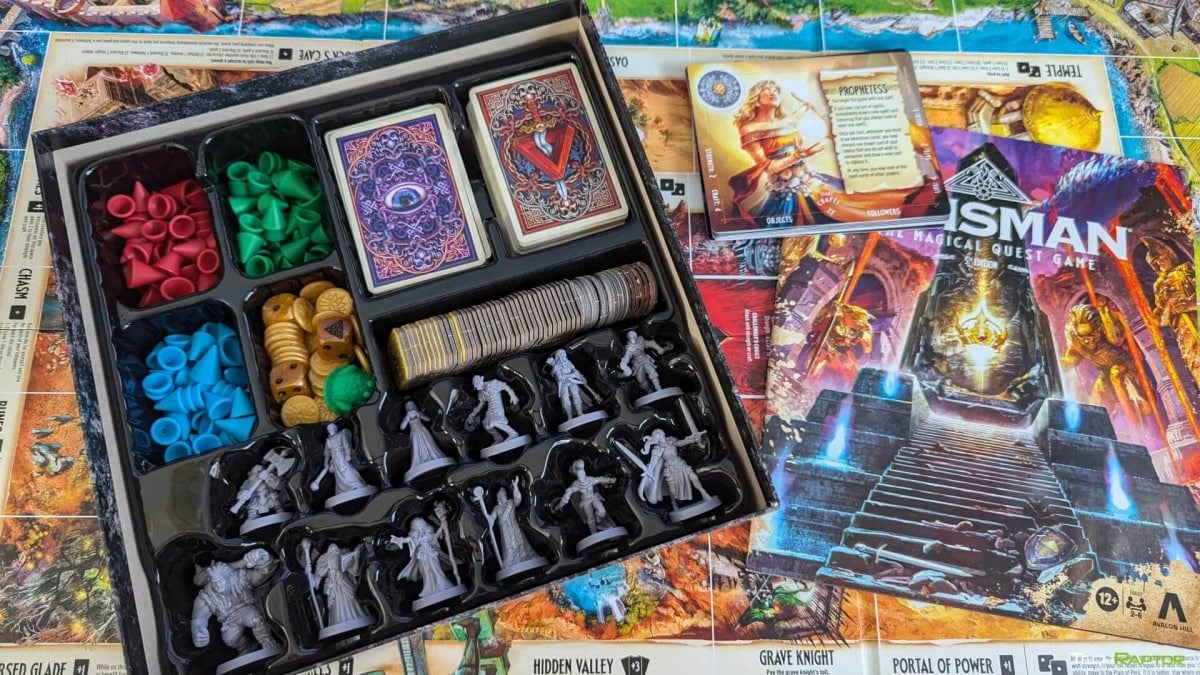 The Talisman box opened showing all components in their own sections