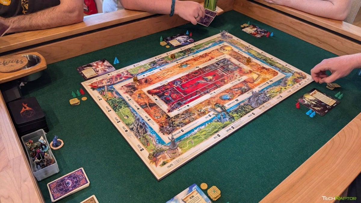 An example of Talisman set up for a 6 player game