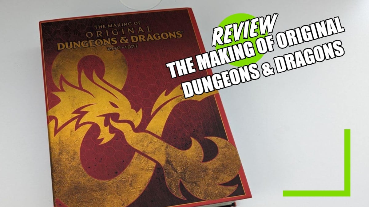 The cover of The Making of Original Dungeons & Dragons and the TR Review Bubble