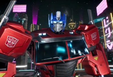 A close-up of Optimus Prime in Transformers: Galactic Trials