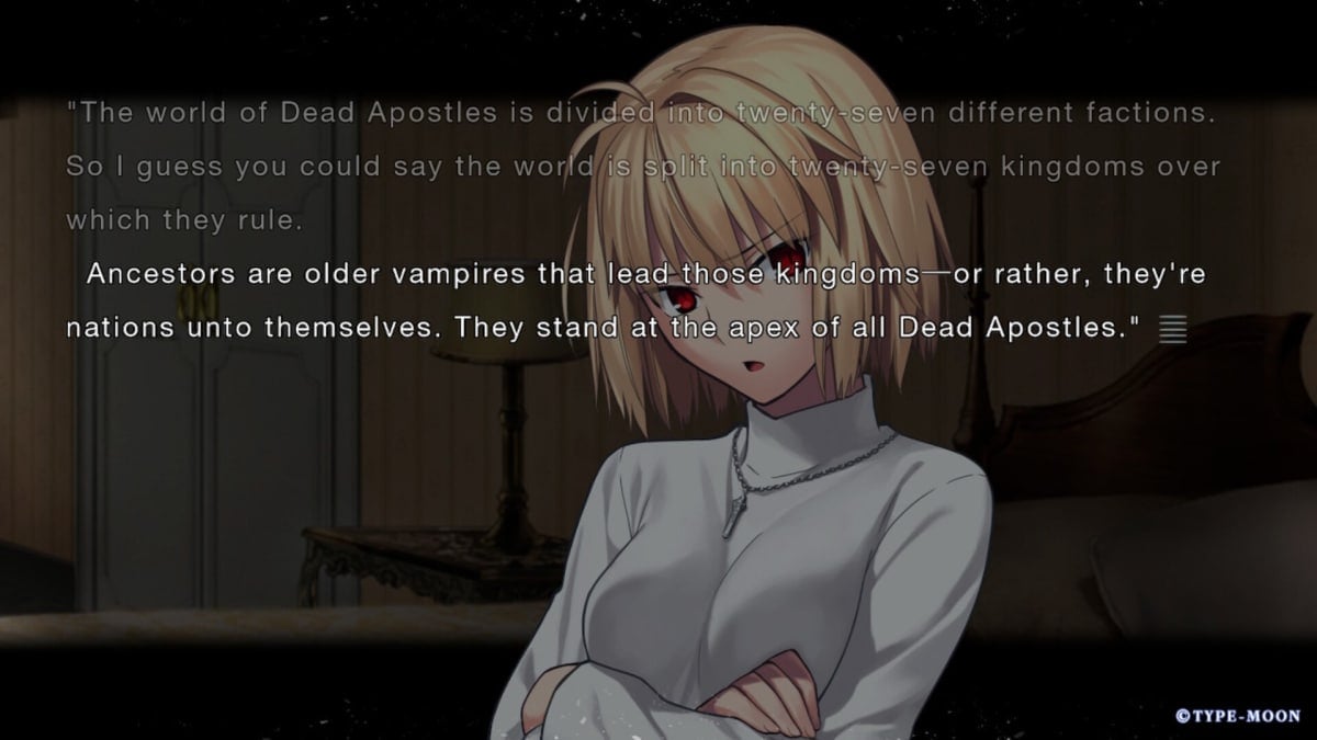 A look at a narrative sequence in Tsukihime.