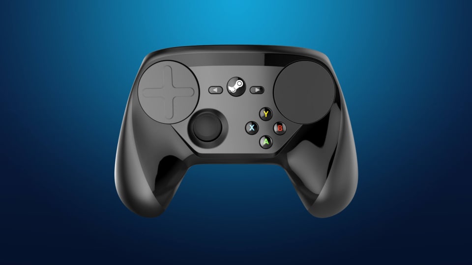 A frontal view of the Steam Controller