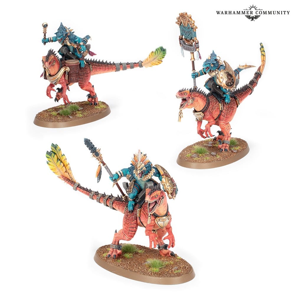 An image of the Warhammer Age of Sigmar Seraphon Aggradon Lancers