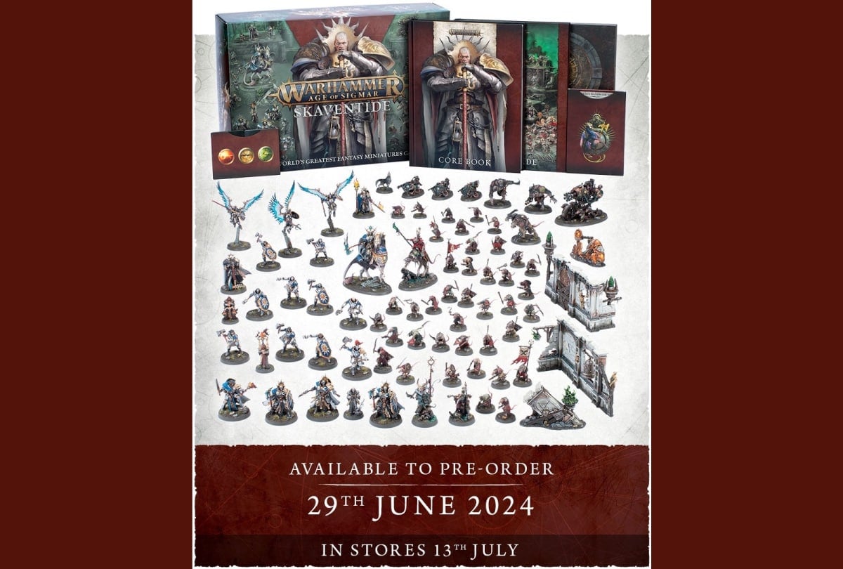 An image from our Warhammer Age of Sigmar Skaventide review featuring Product Box Contents